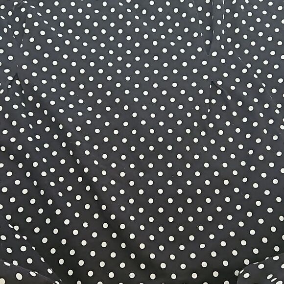 Women's Custom-Made Polka Dot Spaghetti Straps A-line Midi Dress M/L Black/White - Picture 15 of 16